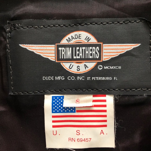 Vintage Made in USA Trim Leathers Black and Brown Biker Vest Blush Size Small - Picture 3 of 13